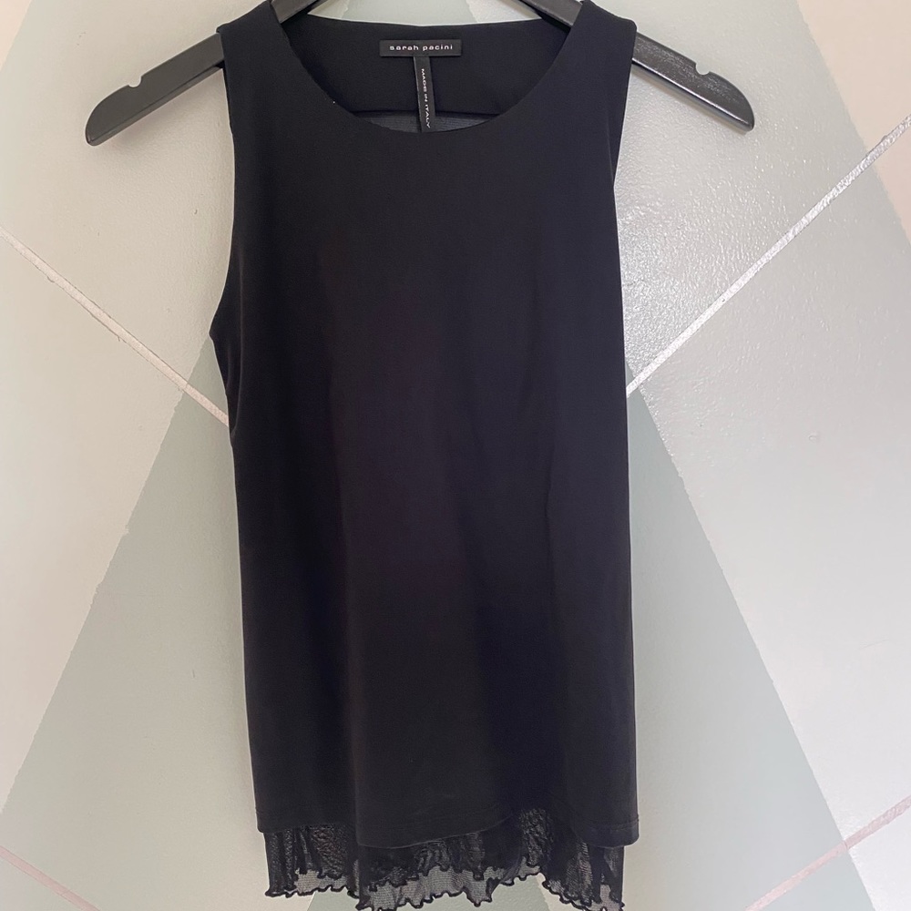 COPY - Sarah Pacini BLK sleeveless Top